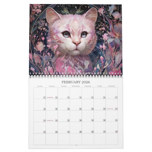 2026 Fantastical Cats 5 Fantasy Art Calendar Kalender (Feb 2026)