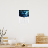 2026 Fantasy Blauwe Eenhoorn Voljaar Muur Kalender Poster (Keuken)