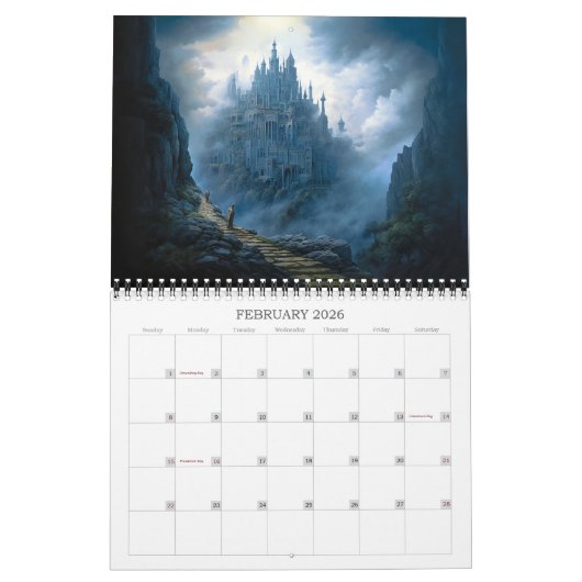 2026 Fantasy Castles 2 Kunstkalender Kalender (Feb 2026)
