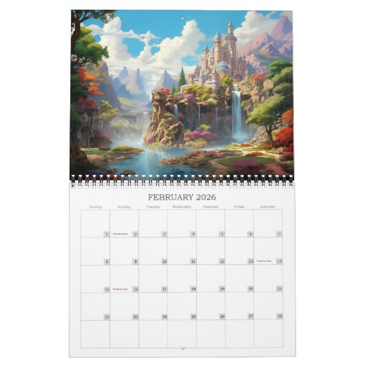 2026 Fantasy Castles 3 Kunstkalender Kalender (Feb 2026)