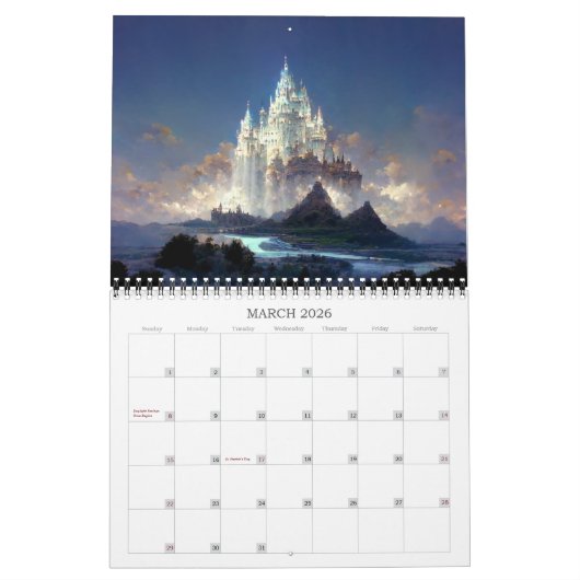 2026 Fantasy Castles Kunstkalender Kalender (Mar 2026)