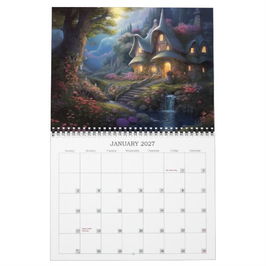 2026 Fantasy Cottages Kalender (Jan 2027)