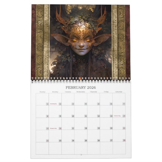 2026 Fantasy Elves Fantasy Art Kalender (Feb 2026)