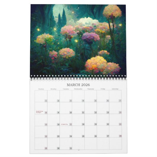 2026 Fantasy Gardens Fantasy Kunstkalender Kalender (Mar 2026)