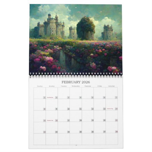2026 Fantasy Gardens Fantasy Kunstkalender Kalender (Feb 2026)