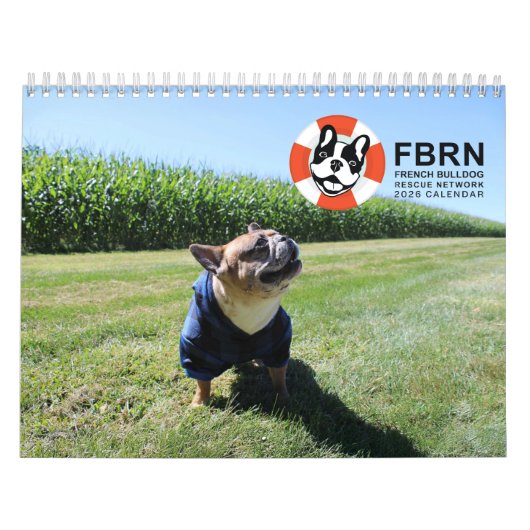 2026 FBRN French Bulldog Rescue Network Calendar Kalender (Hoes)