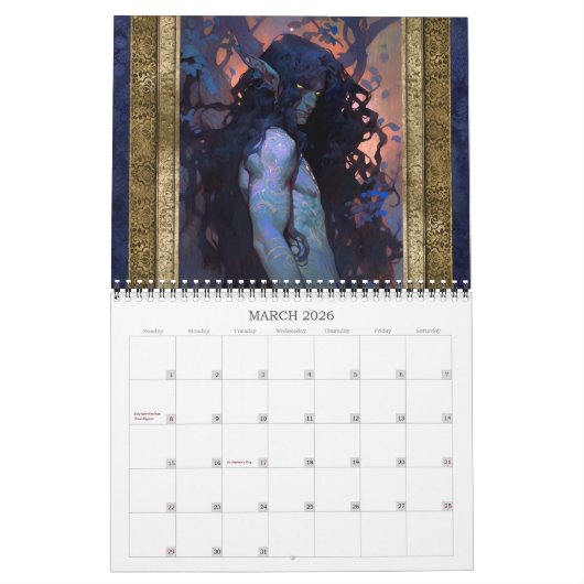 2026 Feeën & Elfen Fantasy Art Kalender (Mar 2026)