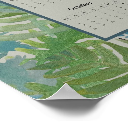 2026 Ferns Birds Calendar Poster (Hoek)