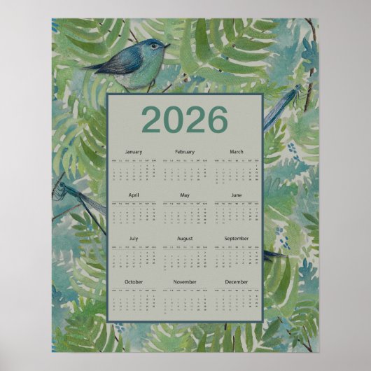 2026 Ferns Vogels Kalender Poster (Voorkant)