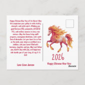 2026 Fiery Horse – Happy Chinese New Year Briefkaart (Achterkant)