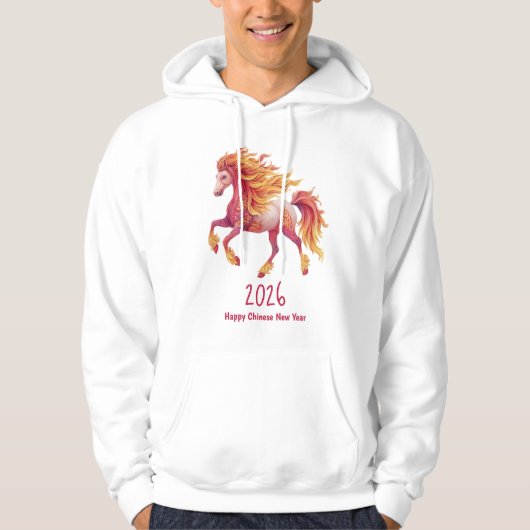 2026 Fiery Horse – Happy Chinese New Year Hoodie (Voorkant)