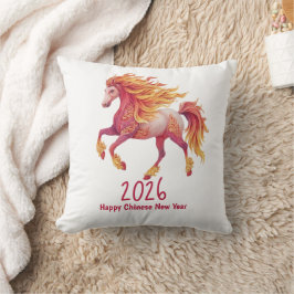 2026 Fiery Horse – Happy Chinese New Year Kussen