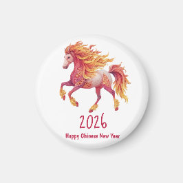 2026 Fiery Horse – Happy Chinese New Year Magneet