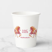 2026 Fiery Horse – Happy Chinese New Year Papieren Bekers (Voorkant)