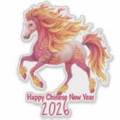 2026 Fiery Horse – Happy Chinese New Year Sticker (Voorkant)