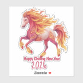 2026 Fiery Horse – Happy Chinese New Year Sticker (Vel)