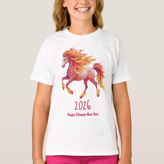 2026 Fiery Horse – Happy Chinese New Year T-shirt (Voorkant)