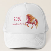 2026 Fiery Horse – Happy Chinese New Year Trucker Pet (Voorkant)