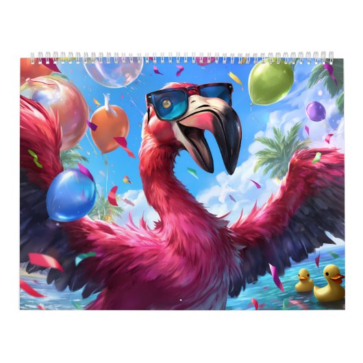 2026 Flamingo Flair Muurkalender Kalender (Hoes)
