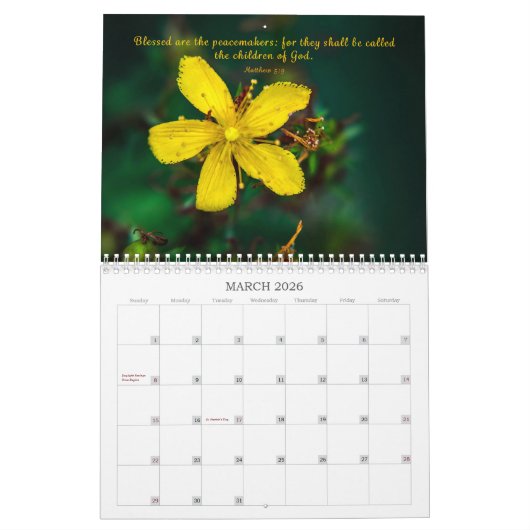 2026 Flower Blessings Wall Calendar Kalender (Mar 2026)