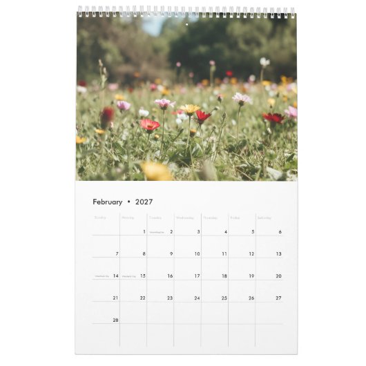 2026 Flowers Calendar (Images created by Grok) Kalender (Feb 2027)