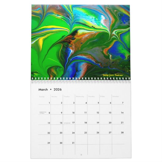 2026 Fluid Abstract Art Calendar Kalender (Mar 2026)