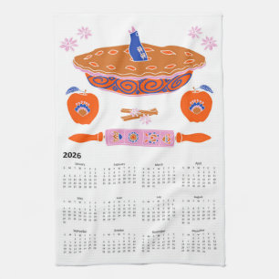 2026 Folk Art Cottagecore Apple Pie Kalender Theedoek