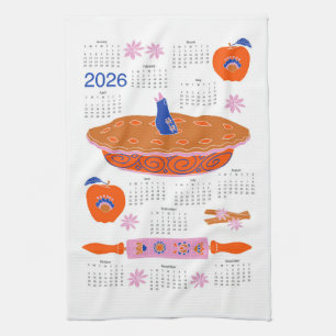 2026 Folk Art Cottagecore Apple Pie Kalender Theedoek