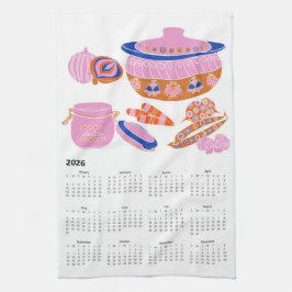 2026 Folk Art Cottagecore Casserole Kalender Theedoek