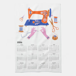 2026 Folk Art Cottagecore naaikalender Theedoek
