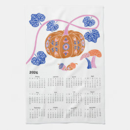 2026 Folk Art Cottagecore Pumpkin Patch Kalender Theedoek