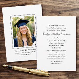 2026 Formal Commencement Invitation Photo Card Kaart