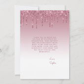 2026 Foto Bourgondië Glitter Drip Afstuderen Bedankkaart (Achterkant)