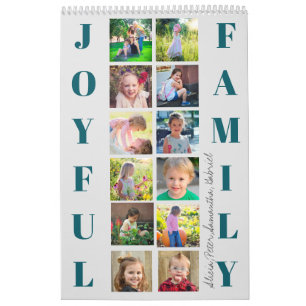 2026 Fotocollage Familie Eenvoudige creëer Uw Eige Kalender