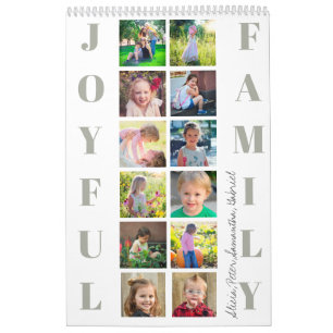2026 Fotocollage Familie Eenvoudige creëer Uw Eige Kalender