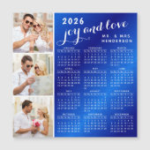 2026 Fotokalender Koelkast Magnet Blauw en Wit (Voorkant)