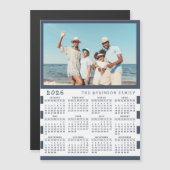 2026 Fotokalender Koelkast Magnet met Familienaam (Voorkant / Achterkant)