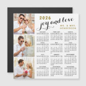 2026 Fotokalender Koelkast Magnet Zwart Goud Wit (Voorkant / Achterkant)