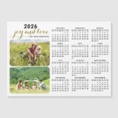 2026 Fotokalender Magneet Familienaam Wit Zwart (Voorkant)