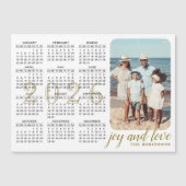 2026 Fotokalender Magneet Modern Zwart Wit Goud (Voorkant)