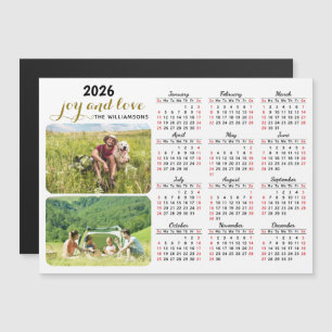 2026 Fotokalender Magneet Wit Zwart Rood Custom