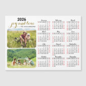 2026 Fotokalender Magneet Wit Zwart Rood Custom (Voorkant)