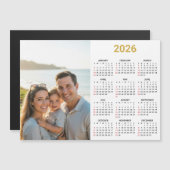 2026 Fotokalender | Volledig Jaar Gouden Magnetisc (Voorkant / Achterkant)