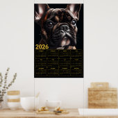 2026 Franse Bulldog Kalender Poster (Keuken)