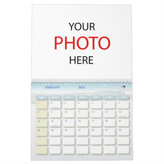 2026 Franse vlag & Eiffel Gelukkig Nieuwjaar, Fran Kalender (Feb 2026)