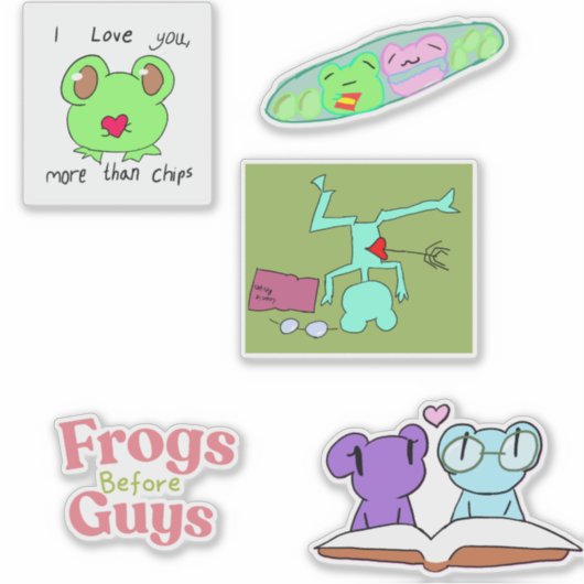 2026 frog Valentine pack Sticker (Voorkant)