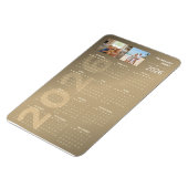 2026 Full Year Calendar Brown Personalised Photo Magneet (Linkerzijde)