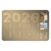 2026 Full Year Calendar Brown Personalised Photo Magneet (Horizontaal)
