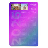 2026 Full Year Calendar Personalized Photos Magneet (Verticaal)