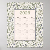 2026 Full Year Calendar Thistle Poster (Voorkant)
